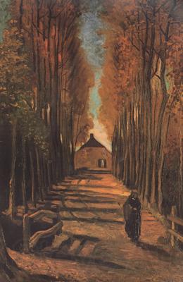 Vincent Van Gogh Avenue of Poplars in Autumn (nn04) Spain oil painting art